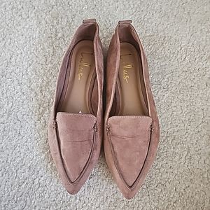 Tan suede loafers